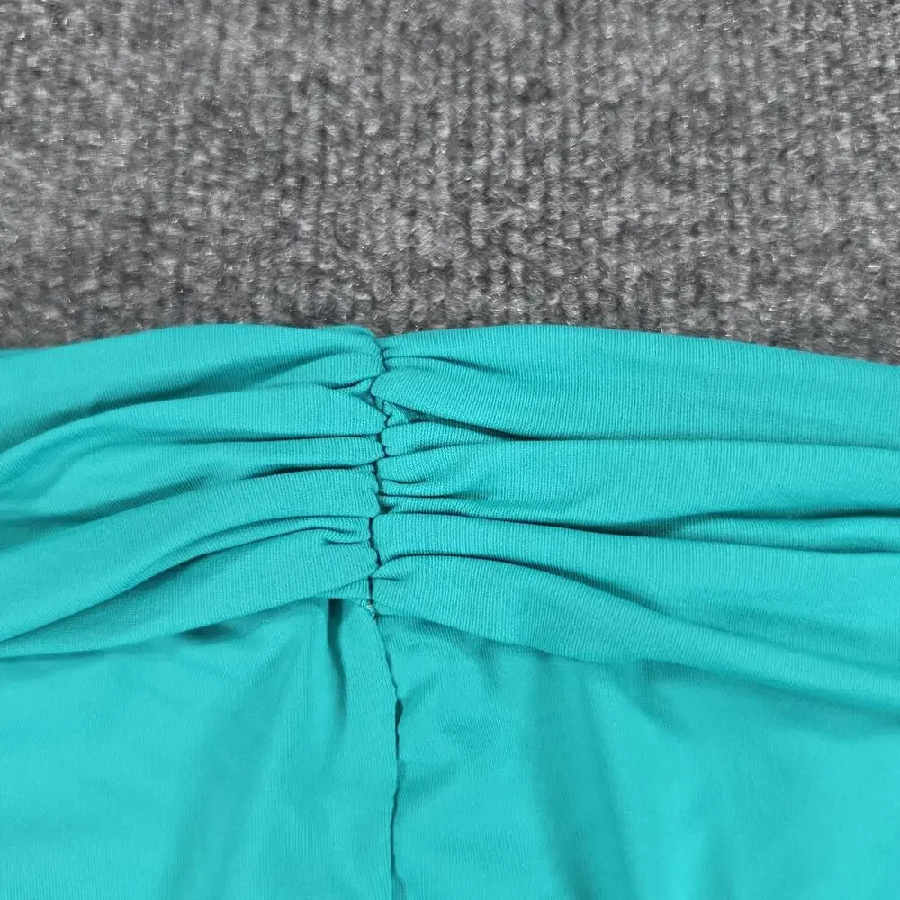 La Blanca Women's Size 14 Shirred Foldover Bikini Bottom Turquoise Green